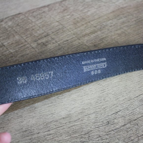 Vtg. Lands End Leather Belt with Silver Buckle 🌵36 - Picture 8 of 9